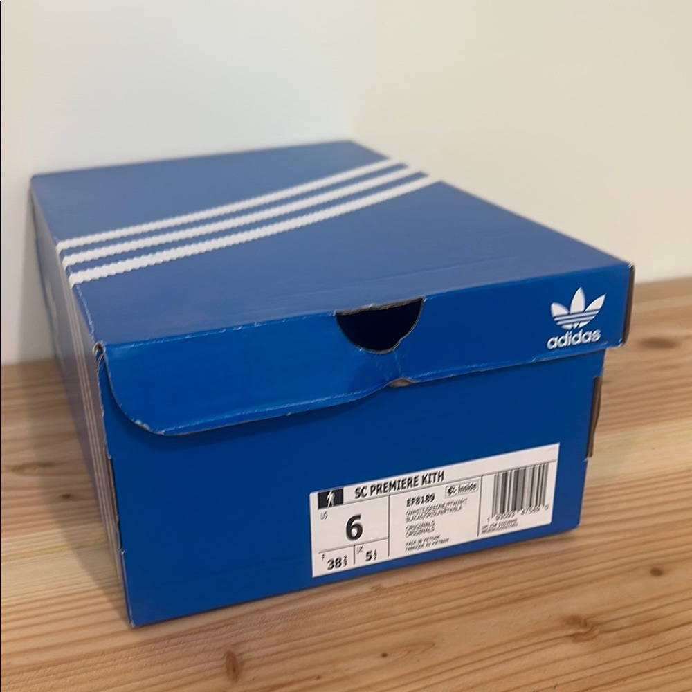 Adidas Blue Shoe Box with White Stripes